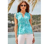 sosandar Sosandar Flutter Sleeve Tie Neck Top bleu FR 36 (EU 34)