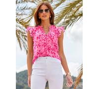 sosandar Sosandar Flutter Sleeve Tie Neck Top Rose FR 36 (EU 34)