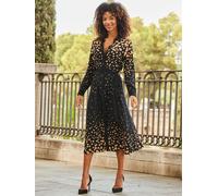 Sosandar Sosandar Geometric Print Shirt Dress Noir FR 50 (EU 48)