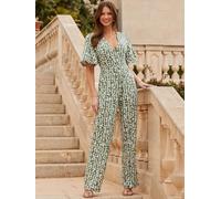 Sosandar Sosandar Geometric Spot Print Belted Jumpsuit vert FR 38 Regular (EU 36)