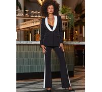 sosandar Sosandar Kick Flare Trousers With Contrast Side Stripe Noir FR 50 Regular (EU 48 R)