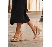 Sosandar Sosandar Leather Strappy Wedge Espadrilles doré EU 40 (UK 7)