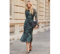 sosandar Sosandar Leopard Print Ruched Dress vert FR 44 (EU 42)