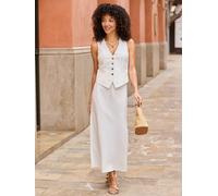 Sosandar Sosandar Linen Blend Drawstring Midi Skirt pâle FR 48 (EU 46)
