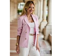 Sosandar Sosandar Linen Blend Tuxedo Blazer Jacket Rose FR 46 (EU 44)