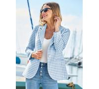 Sosandar Sosandar Luxe Houndstooth Print Blazer bleu FR 48 (EU 46)
