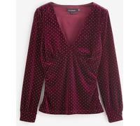 Sosandar Sosandar Luxe Velvet Sparkle Top rouge FR 50 (EU 48)