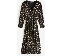 Sosandar Sosandar Metallic Spot Print Wrap Dress Noir FR 40 (EU 38)
