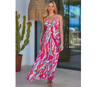Sosandar Sosandar Pink Paradise Print Tiered Hem Sunshine Maxi Dress Pink EU 44 (UK 16)