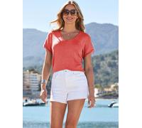 Sosandar Sosandar Pink Sparkle Fine Knit Pointelle Detail Top