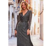 sosandar Sosandar Plisse Wrap Midi Dress Noir FR 38 (EU 36)