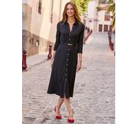 Sosandar Sosandar Premium Buckle Belted Shirt Dress Noir FR 40 (EU 38)