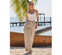 Sosandar Sosandar Satin Wide Leg Trousers naturel FR 40 Regular (EU 38 R)