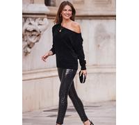 sosandar Sosandar Sequin Leggings Noir FR 44 Regular (EU 42 R)