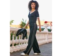 Sosandar Sosandar Side Stripe Wide Leg Trousers Noir FR 40 (EU 38)