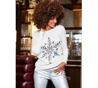 sosandar Sosandar Snowflake Sequin Jumper crème FR 36 (EU 34)