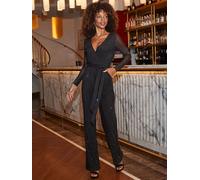 Sosandar Sosandar Sparkle Wrap Jumpsuit Noir FR 36 Long (EU 34 L)