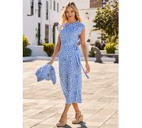 Sosandar Sosandar Spot Print Tie Waist Midi Dress bleu FR 46 (EU 44)