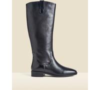 sosandar Sosandar Square Toe Flat Leather Boots Noir EU 38 (UK 5)