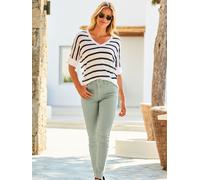 Sosandar Sosandar Striped Tab Sleeve Linen T-Shirt Noir FR 42 (EU 40)