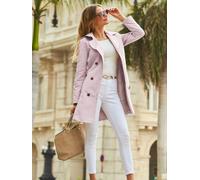 Sosandar Sosandar trench à double poitrine avec poche Rose FR 40 (EU 38)