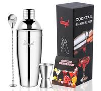 Sosayet kit Cocktail, Shaker Cocktail 750 ML + Doseur Cocktail + Pilon, Professionnel Kit Barman Mojito pour Cadeau Homme
