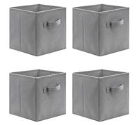 Sosayet Lot de 4 cubes de rangement pliants, 26 x 26 x 28 cm Boîtes de Rangement Ouvertes en Textile Non-Tissé, Tiroir en Tissu, pour jouets Vêtements