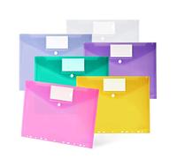 Sosayet Pochette Porte-Document A4, Lot de 30 Plastiques Transparentes Avec 11 Trous Pour Rangement Maison (6 Couleurs)