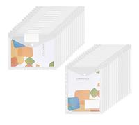 Sosayet Pochette Porte-Document A4, Lot de 30 Pochette Plastique A4 avec 11 Trous, Pochette Transparente A4 pour Pochette Rangement Maison (Blanc)