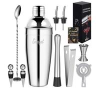 Sosayet Shaker Cocktail Kit, 750ML Shaker INOX Professionnel avec Doseur et Accessoires, Kit Barman pour Gin, Mojito, Martini, Cadeau pour Femme et Homme