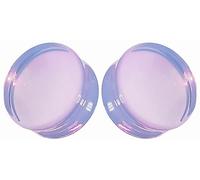 Soscene Bouchons d'oreille en verre opalite Lavande, 14mm-9/16 inch, Opalite vert menthe, Pas de gemme