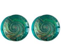 SoScene Bouchons en verre double évasé Sparkle Galaxy, 14mm- 9/16 inch, Verre, Sans pierre précieuse