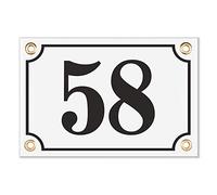 Sosenco Plaque de numéro de maison - 10 x 15 cm - Céramique émaillée - Résistant aux intempéries - Personnalisé - Blanc