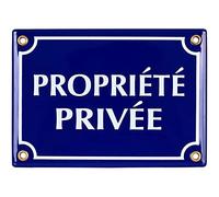 Sosenco Plaque emaillée PROPRIÉTÉ PRIVÉE 12x17 cm - Panneau Propriété Privée - Plaque Alarme - Panneau Signalétique Défense d'entrer - Bleu