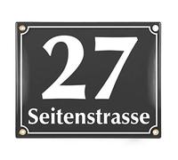 Sosenco Plaque Numéro de Maison 20x25 cm | Emaillée Personnalisée | Numéro de Rue | Panneau de Porte (Anthracite)