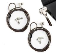 Soserkouer Lot De 2 CâBle Antivol pour Ordinateur Portable, 2m Acier Renforcé Tête de Verrou en Alliage 2 Clés Incluses Compatible Fente Kensington, pour PC Portable Tablette