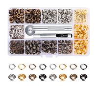 Soskakiist Kit d'œillets métalliques multicolores de 1,9 cm 400 pièces avec boîte de rangement pour chaussures, vêtements, artisanat, sac, projet de bricolage (4 couleurs)