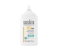 Soskin - Fluide Solaire Visage Invisible SPF50 - Haute Protection UVA UVB - Matifie 8h, Sans Traces Blanches - Peaux Mixtes à Grasses - Non Comédogène - Format Voyage