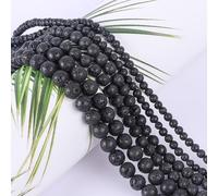 SOSMAR 180 perles rondes en pierre de lave naturelle semi-précieuse Ø 4 mm Perles en vrac pour bracelets, colliers, bijoux, bricolage