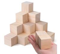 SOSMAR Lot de 20 cubes en bois naturel de 4 cm - Idéal pour travaux manuels, peinture, décoration, puzzles, chiffres et créativité, blocs en bois naturel