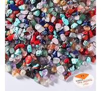 SOSMAR Lot de 700 Perles Pierres Percées Naturelles Multicolores - Forme Irrégulière pour DIY Bijoux Bracelets Colliers - Quartz, Améthyste, Azurite, Lapis Lazuli avec Fil 8m