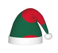 SOSNBK Chapeau de Noël imprimé drapeau du Bangladesh pour enfants - Chapeau de Père Noël en peluche douce, couvre-chef parfait pour Noël