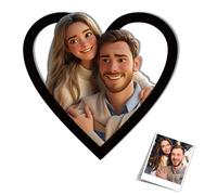 SosnSusn Personnalisé 3D Cartoon Style Photo en Bois Adre Personnalisé Famille Personnalisé Famille Photo 3D Dessin Animé Portrait Caricature Cadeaux de Noël la Saint Valentin, Décoration
