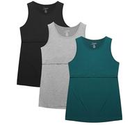 Sosolism Débardeur en rayonne pour l'allaitement sans manches, vêtement de maternité pour l'allaitement, gilet de grossesse, lot de 3