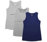 Sosolism Débardeur en rayonne pour l'allaitement sans manches, vêtement de maternité pour l'allaitement, gilet de grossesse, lot de 3