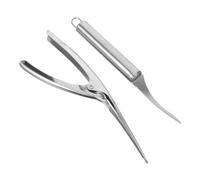 Sosoport 1 ensemble Couteau à Crevettes Inoxydable de Outils Éplucheurs avec Pince Accessoire de Cuisine Compact pour Éplucher et Nettoyer Crevettes un Geste