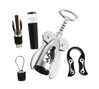 Sosoport 1 ensemble Ouvre Bouteille de Vin Multi Fonctionnel Acier Inoxydable Ensemble Tire Bouchon Découpe Capsule Bouchon de Vin et Verseur Accessoire Pratique pour Maison et Événements