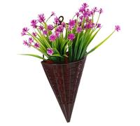 Sosoport 1 Ensemble panier suspendu de fleurs artificielles fausses fleurs d'hortensia des stands corbeille décoration faux fausse fleur panier suspendu panier de fleurs de porte Plastique