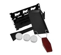 Sosoport 1 Ensemble Plaque de Cuisson Petite Assiette à Barbecue Fournitures de Camping fondoir à Fromage Casserole Cuisson d'un Moule à Fromage Bougie Black