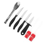 Sosoport 1 Ensemble Set Outils de Barbecue Portable Acier Inoxydable pour Grillades Extérieur Pince à Viande Outil Ouverture Huîtres pour Camping